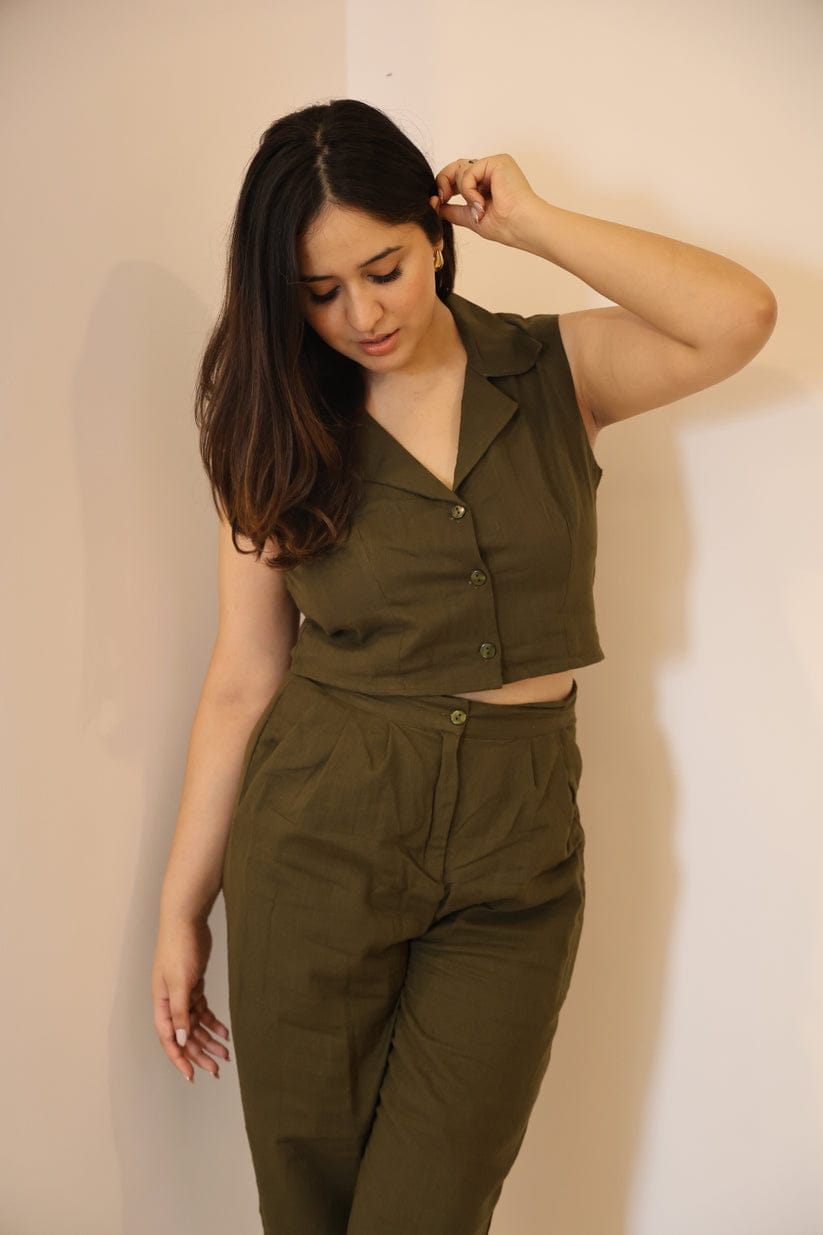 Cotton Flex Coord Set with Two Side Pockets