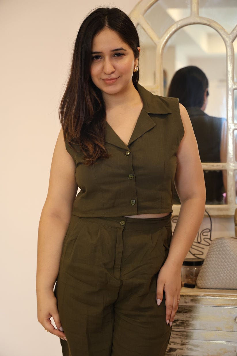 Cotton Flex Coord Set with Two Side Pockets