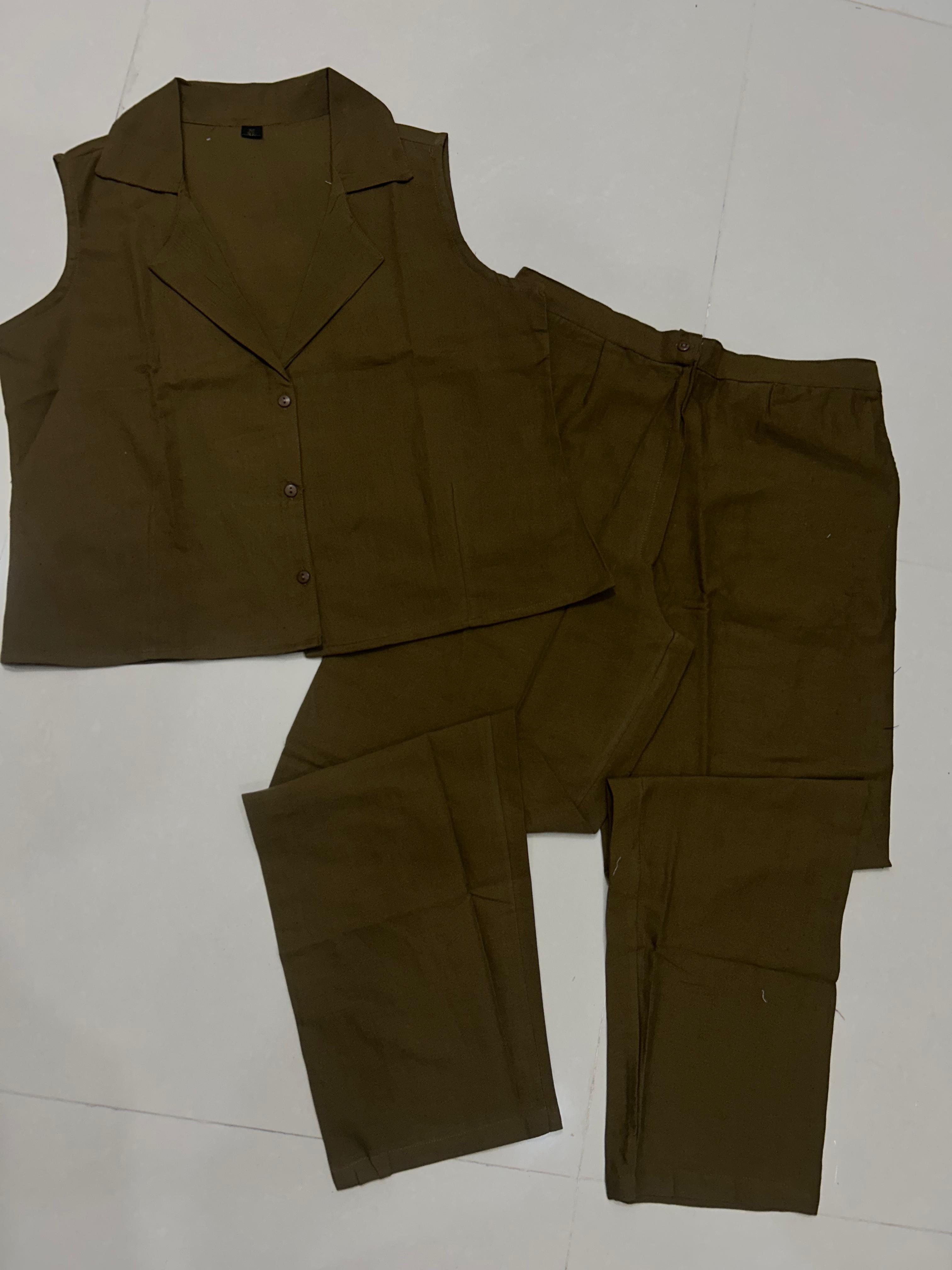 Cotton Flex Coord Set with Two Side Pockets