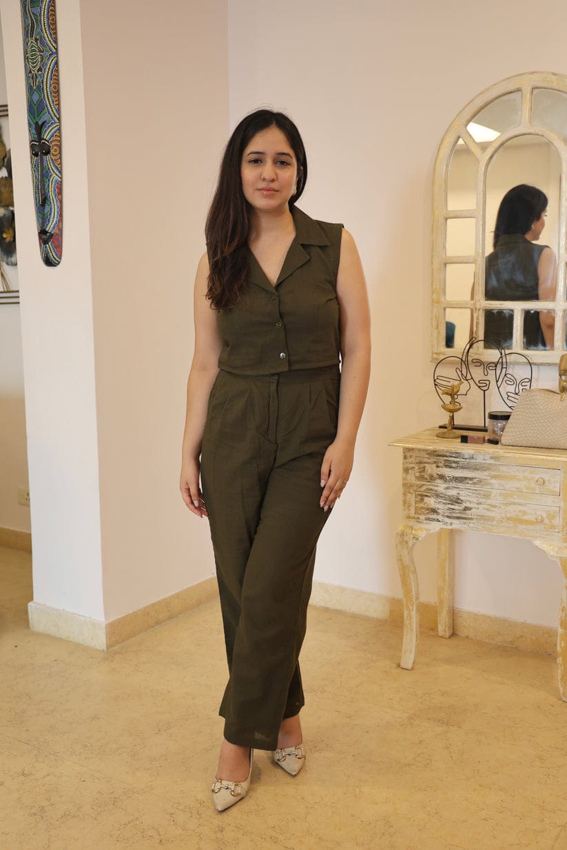 Cotton Flex Coord Set with Two Side Pockets