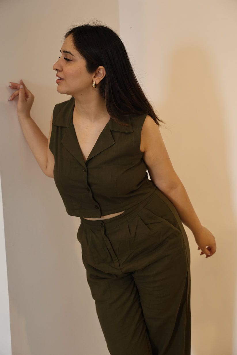 Cotton Flex Coord Set with Two Side Pockets