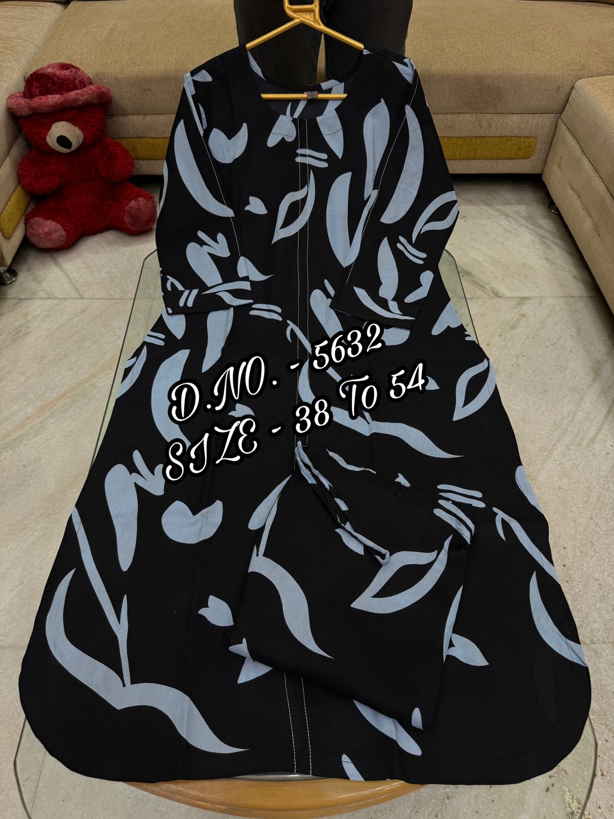 Rayon 14 Kg Digital Printed Coord Set – Umbrella Kurti with Katha Work & Pant