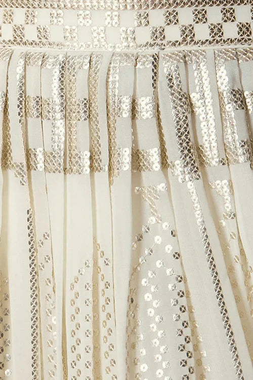 White Bollywood Georgette Lehenga Choli with Sequins