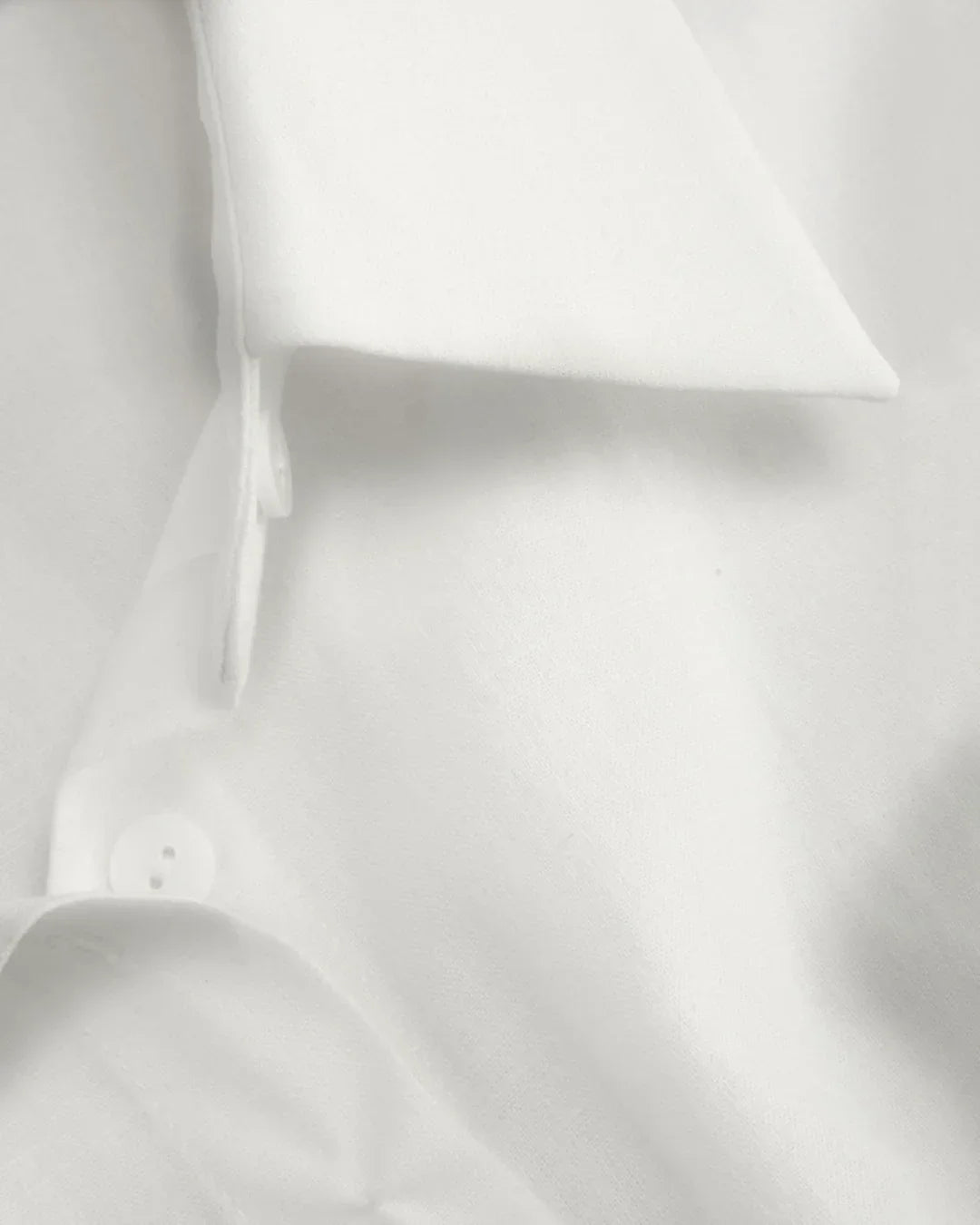 White Cinched Waist Collared Shirt Top
