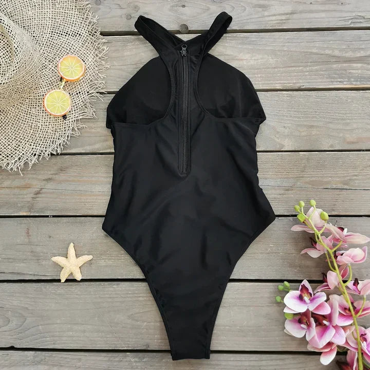 Curve-Flattering Retro Stripe Swimsuit  Bikini - High Waisted Set