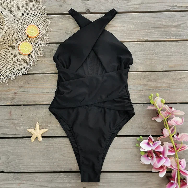 Curve-Flattering Retro Stripe Swimsuit  Bikini - High Waisted Set