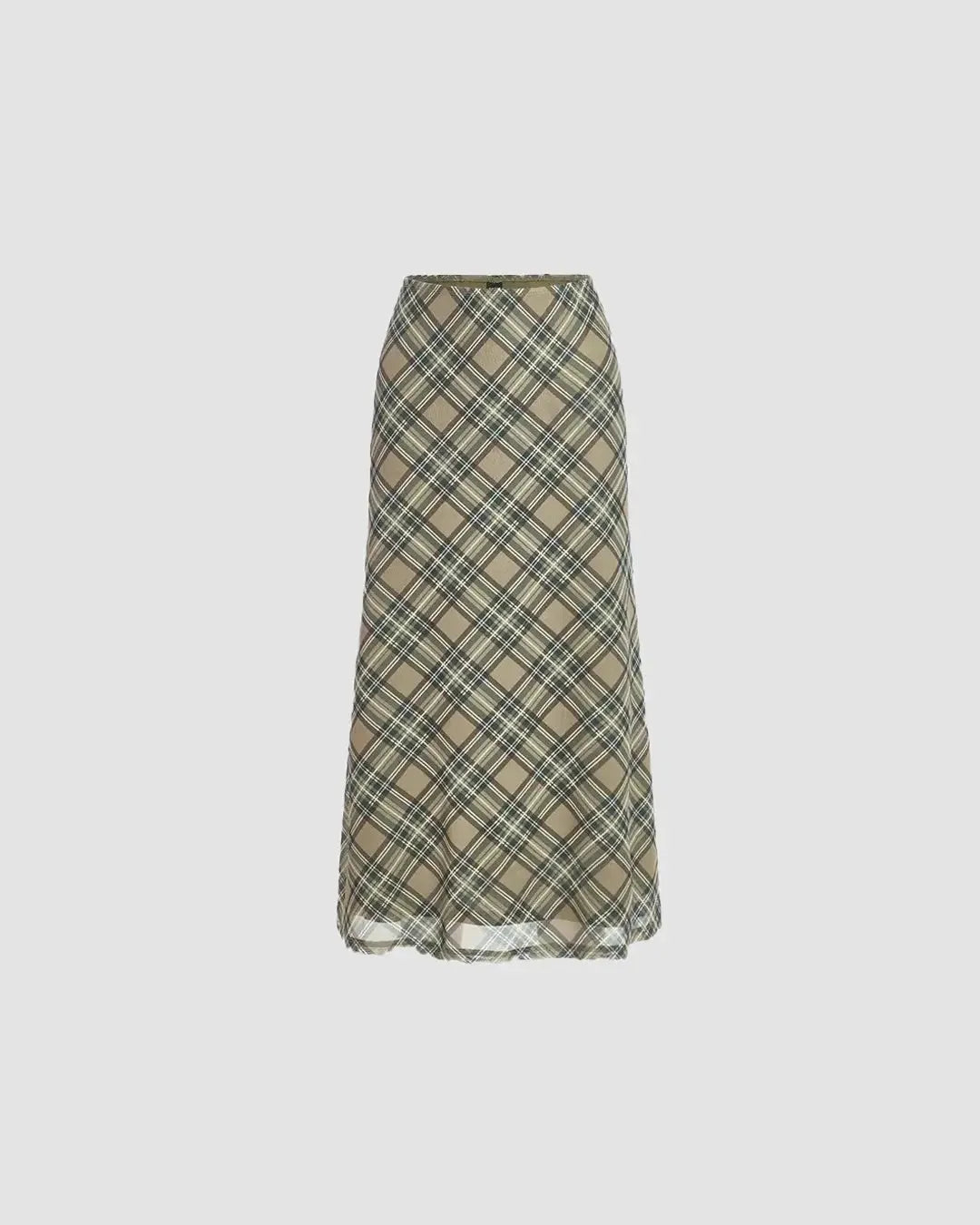 Women's Sheer Plaid Skirt