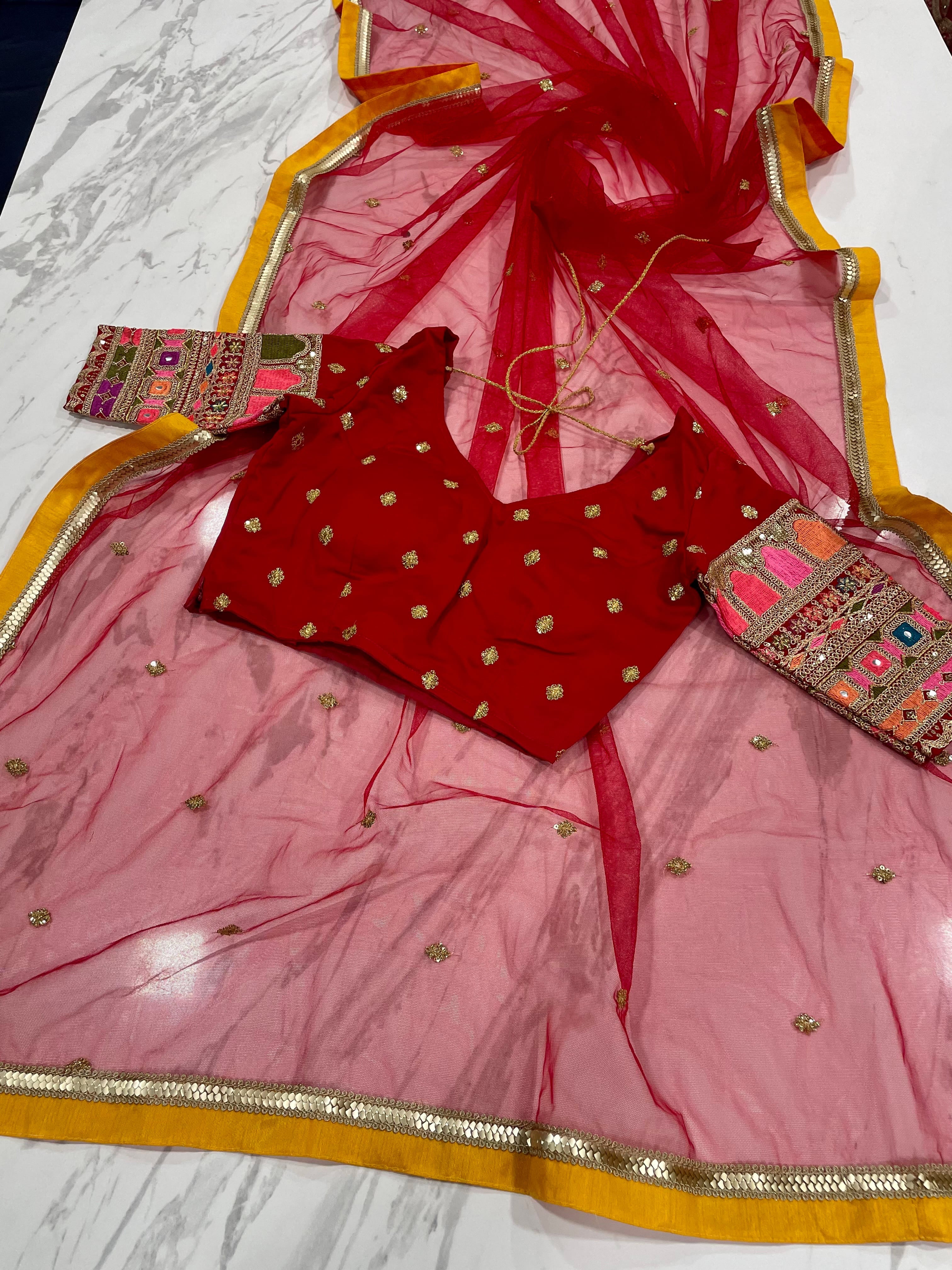 Yellow Lehenga Choli in Georgette With Resham and Sequence Work