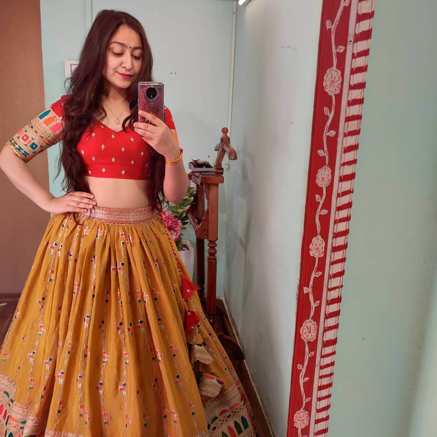 Yellow Lehenga Choli in Georgette With Resham and Sequence Work
