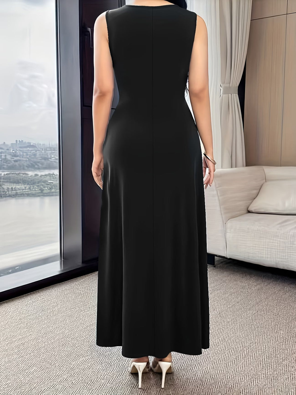 Women’s Elegant Solid Color Dress