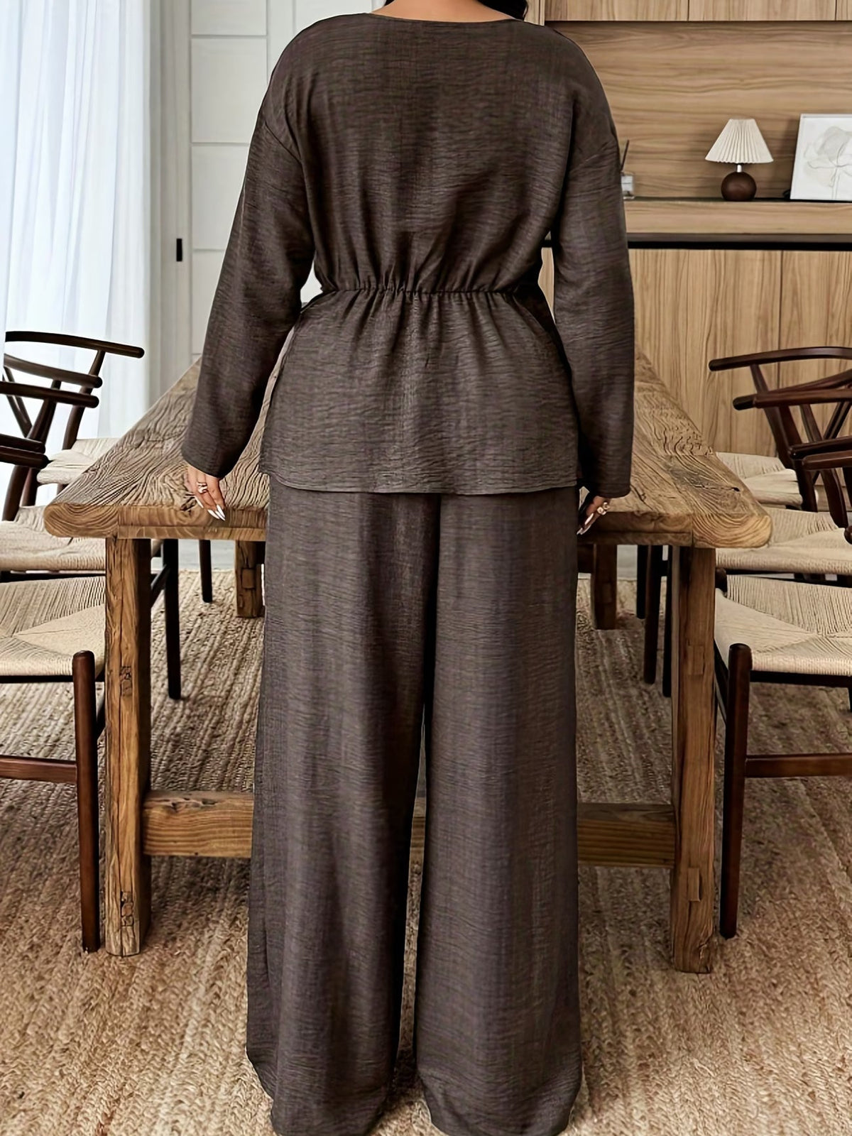 Elegant Pleated Waist Tie Co-Ord Set