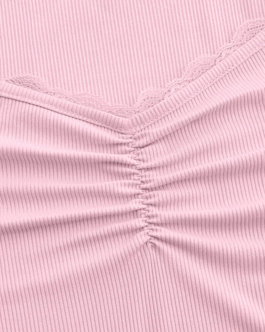 Blush Pink Ruched Front Mesh Full Sleeve Top