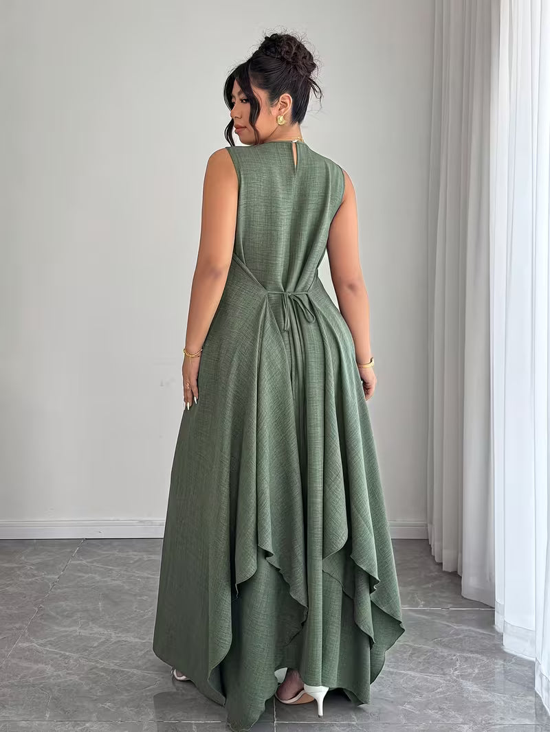 Elegant Tie-Belt A-Line Dress💖