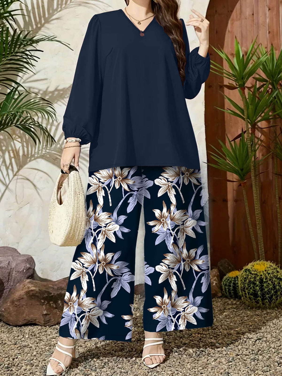 Floral Breeze Wide-Leg Set