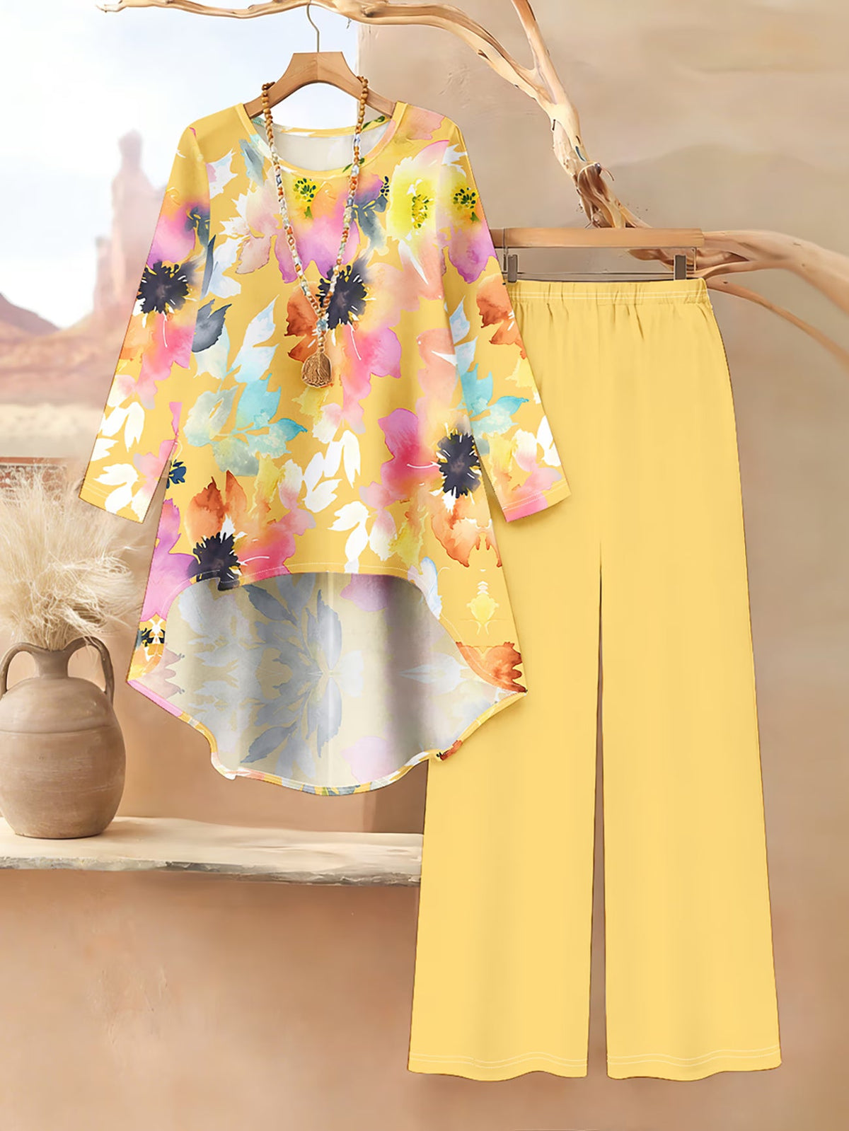 Floral Elegance Long Sleeve Co-Ord Set