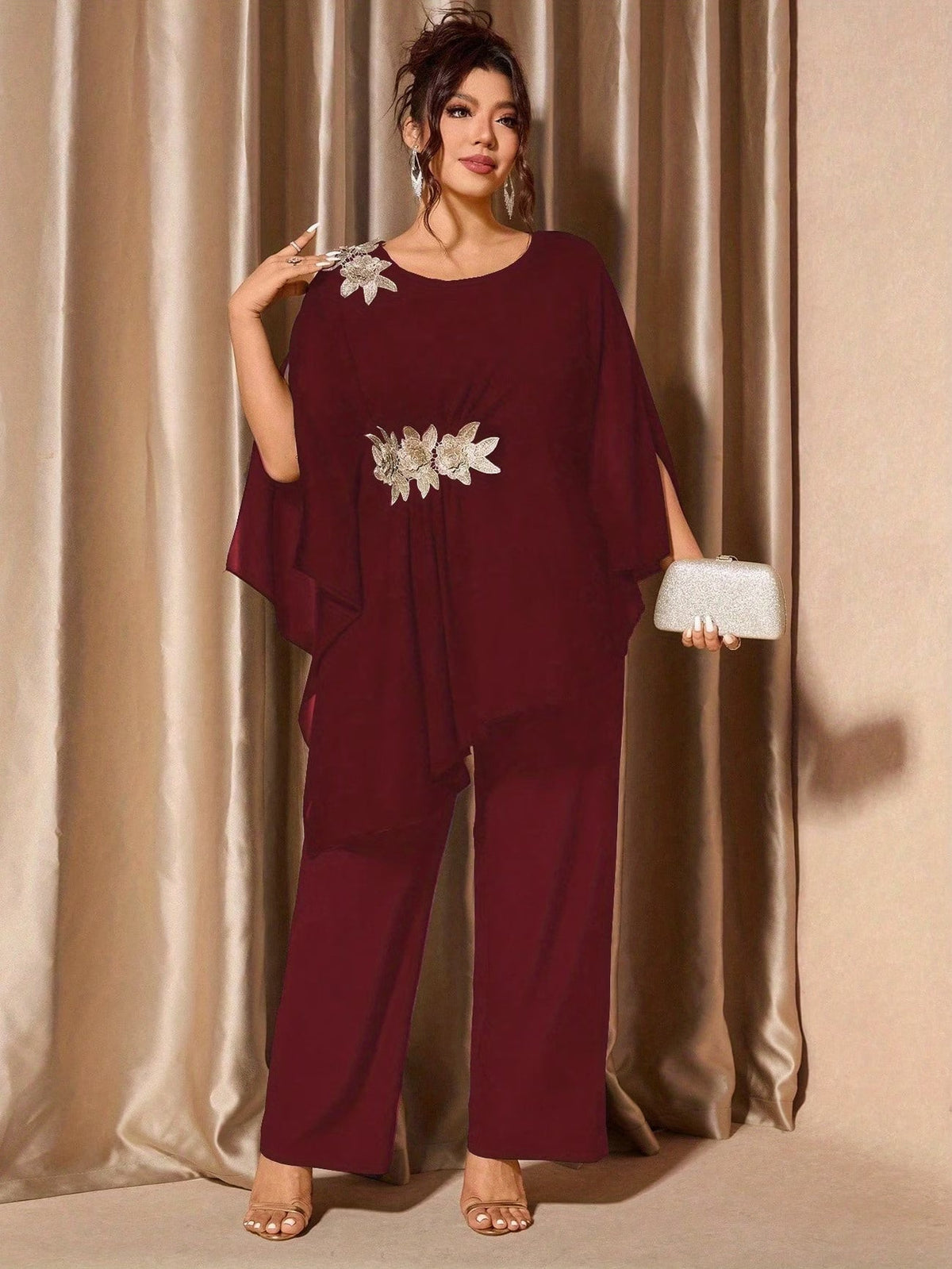 Elegant Floral Asymmetrical Co-Ord Set