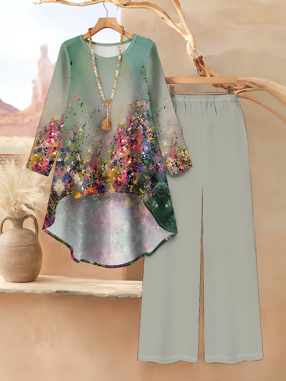 Floral Elegance Long Sleeve Co-Ord Set