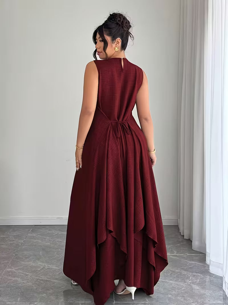 Elegant Tie-Belt A-Line Dress💖