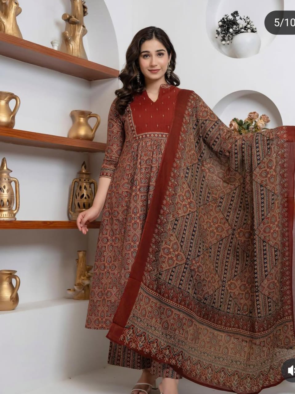 Azrak Cotton Suit with Pintex Work