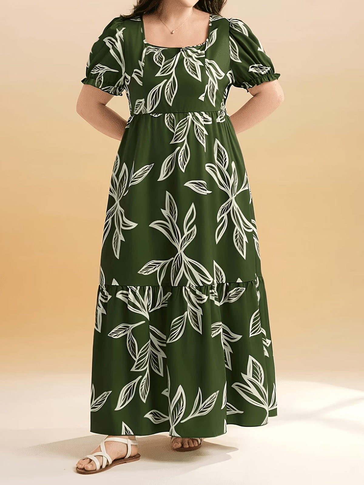 Graceful Summer Printed A-Line Maxi Dress