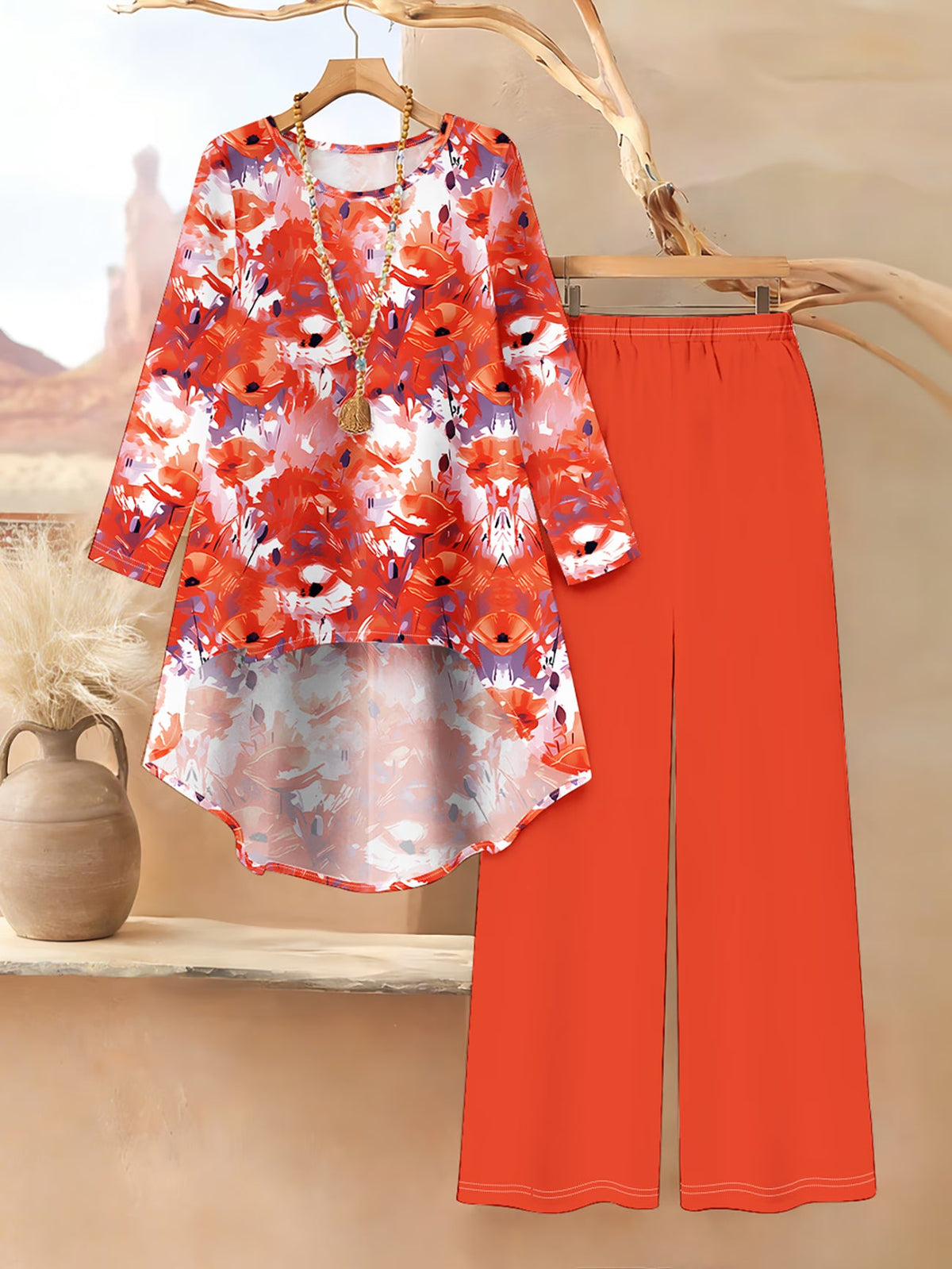 Floral Elegance Long Sleeve Co-Ord Set
