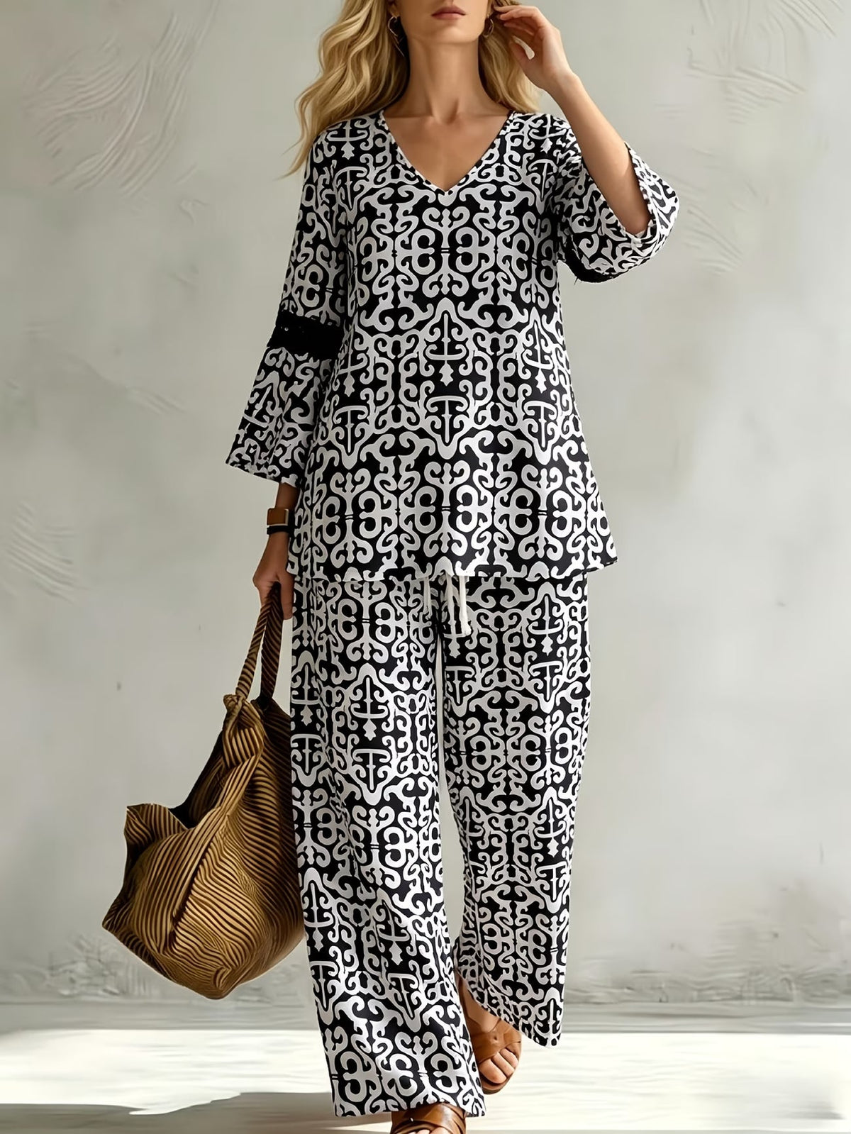 Geometric Luxe Lounge Co-Ord Set