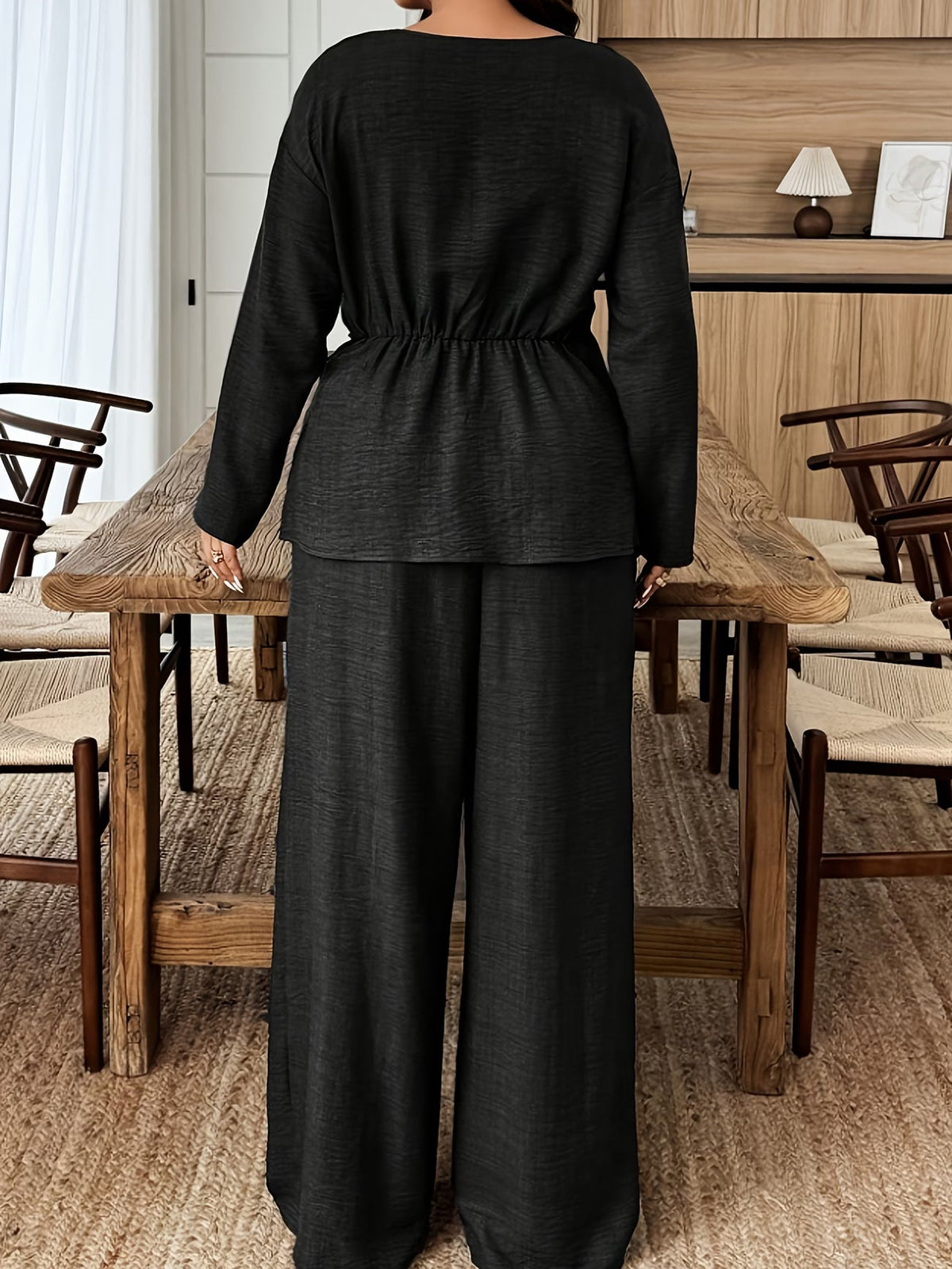 Elegant Pleated Waist Tie Co-Ord Set