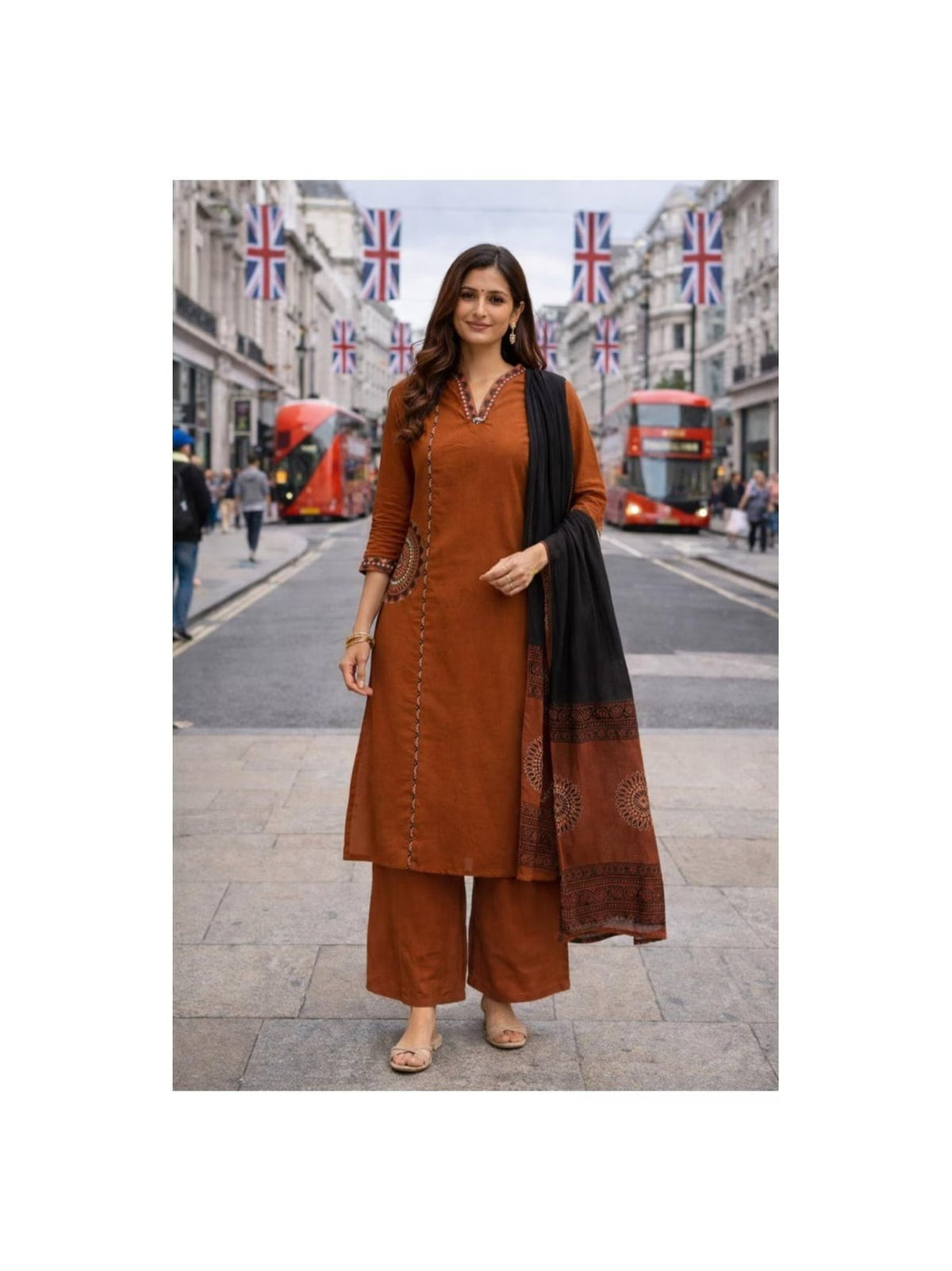 Rust Royal Kurta Palazzo Set 🧡
