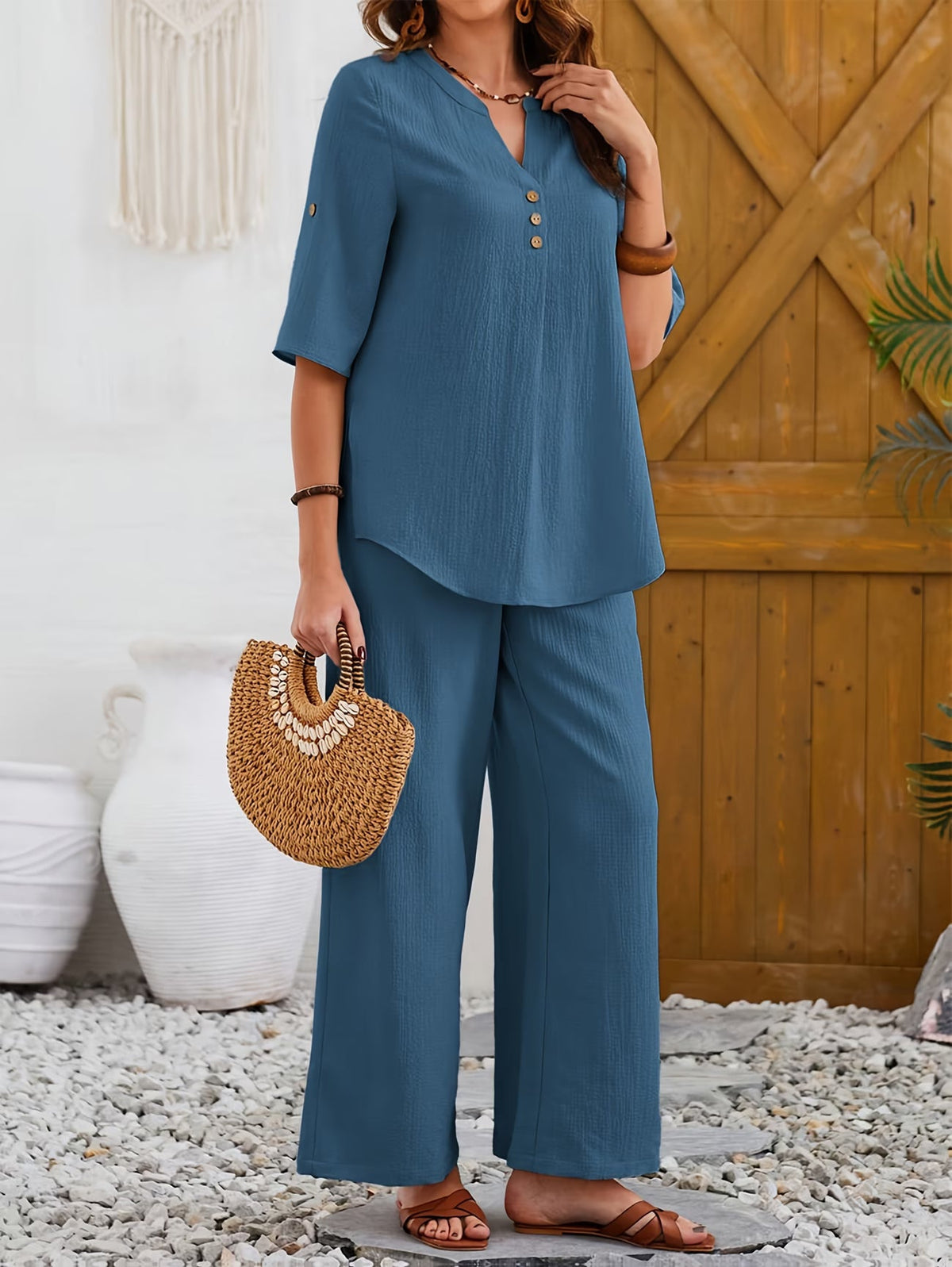 Elegant Wide-Leg Co-Ord Set