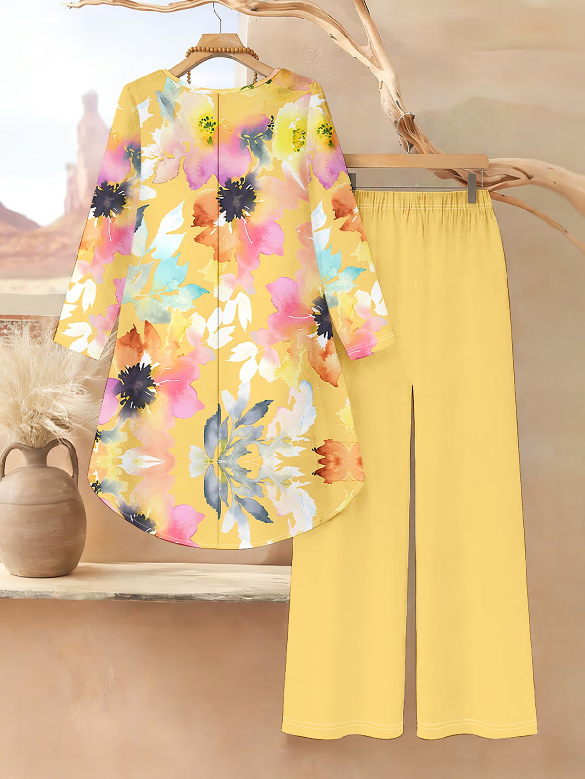 Floral Elegance Long Sleeve Co-Ord Set
