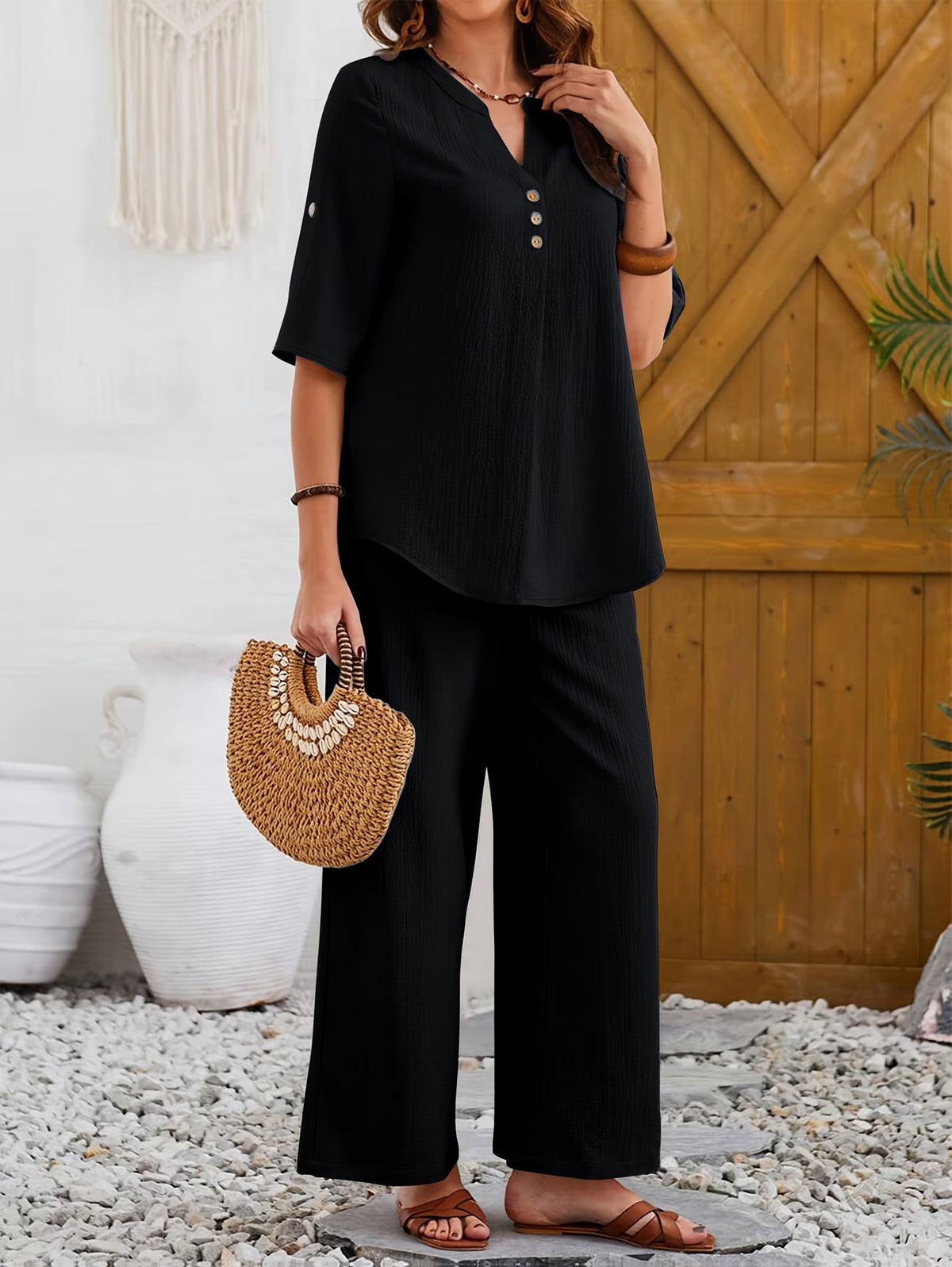 Elegant Wide-Leg Co-Ord Set