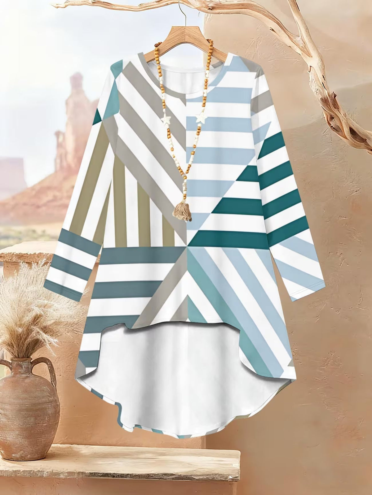 Women’s Color-Block Striped Top & Pants Set