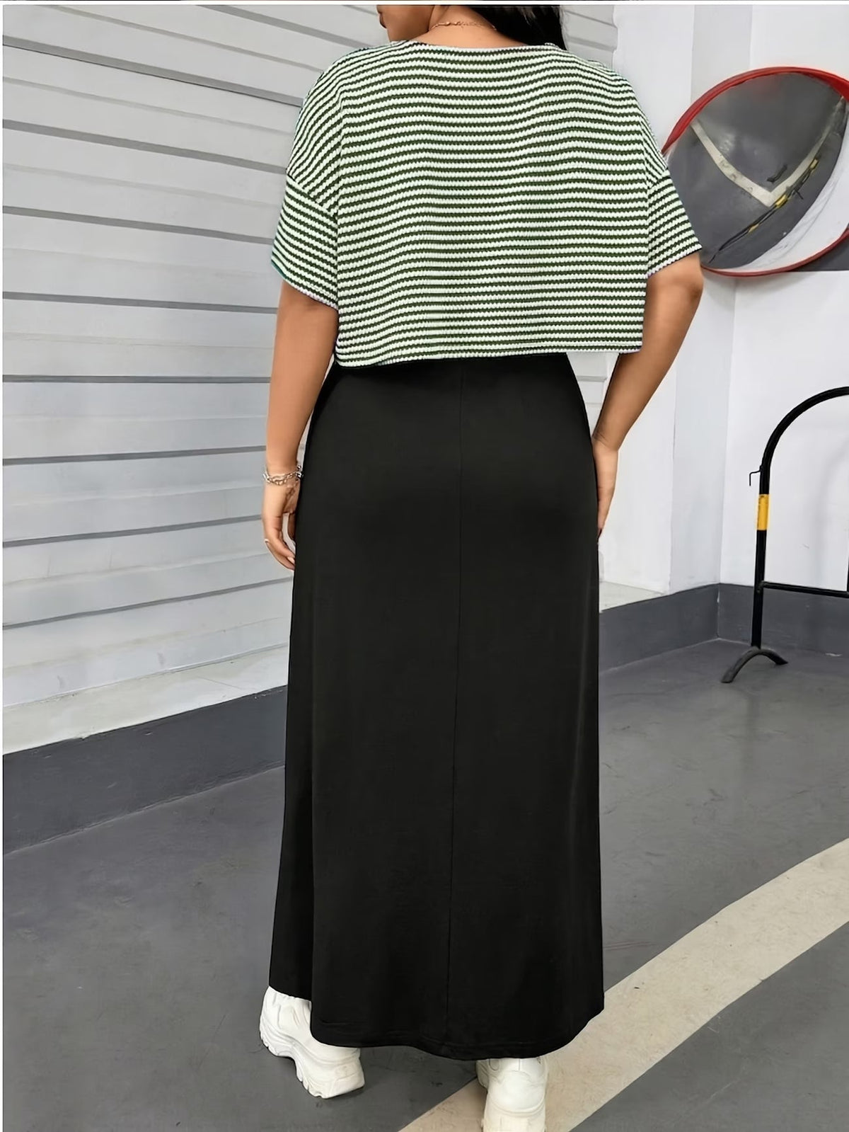 Chic Layered Stripe Dress Set