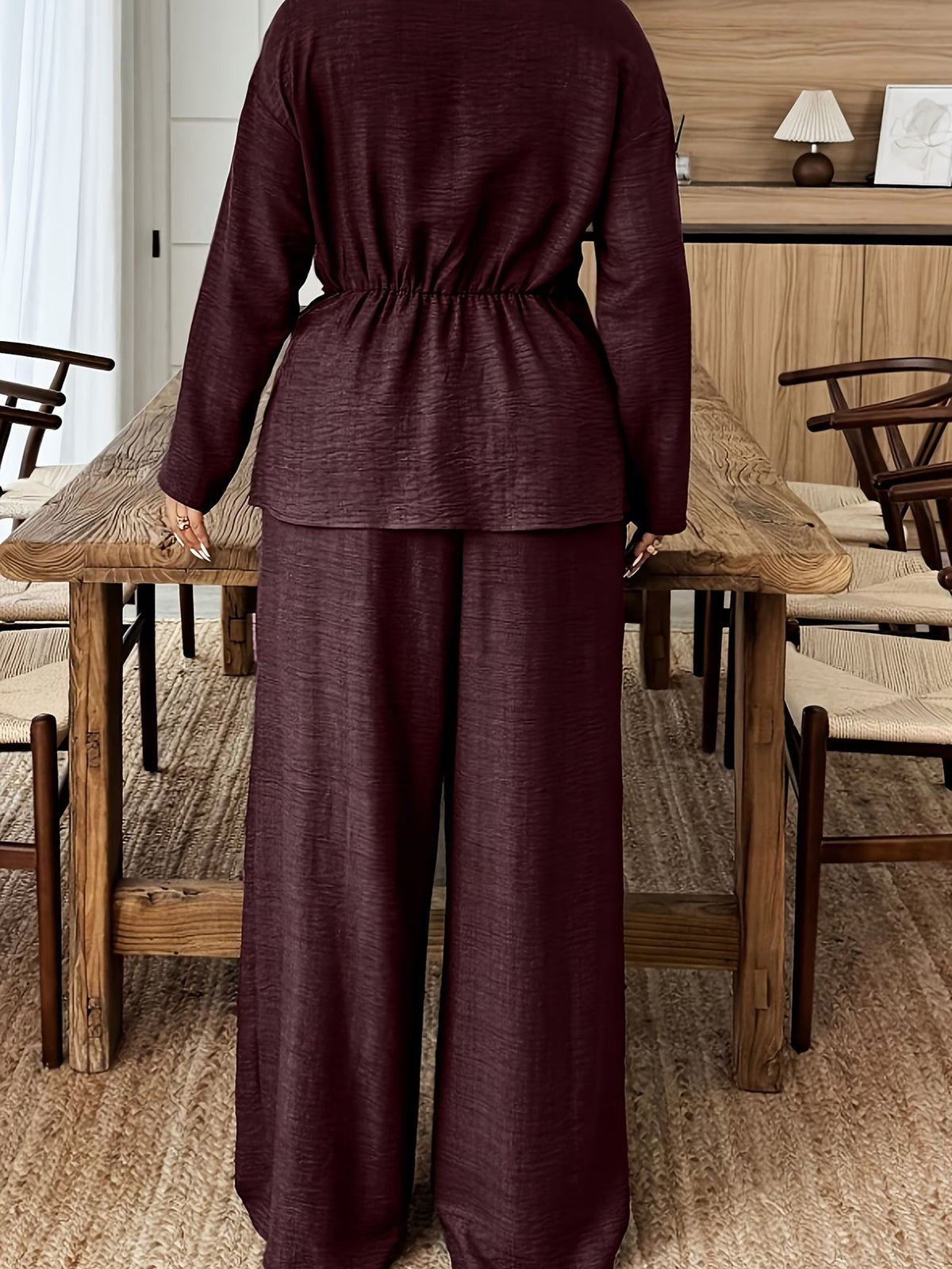 Elegant Pleated Waist Tie Co-Ord Set
