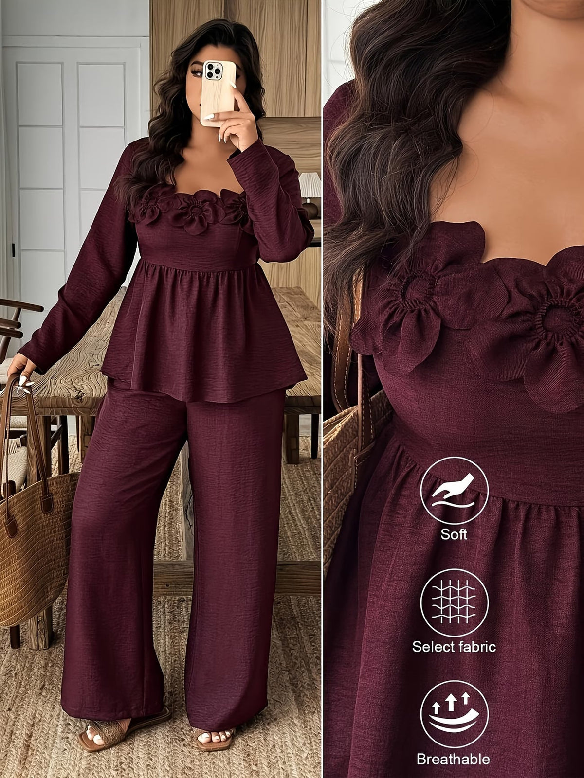 Elegant Floral Ruffle Co-Ord Set