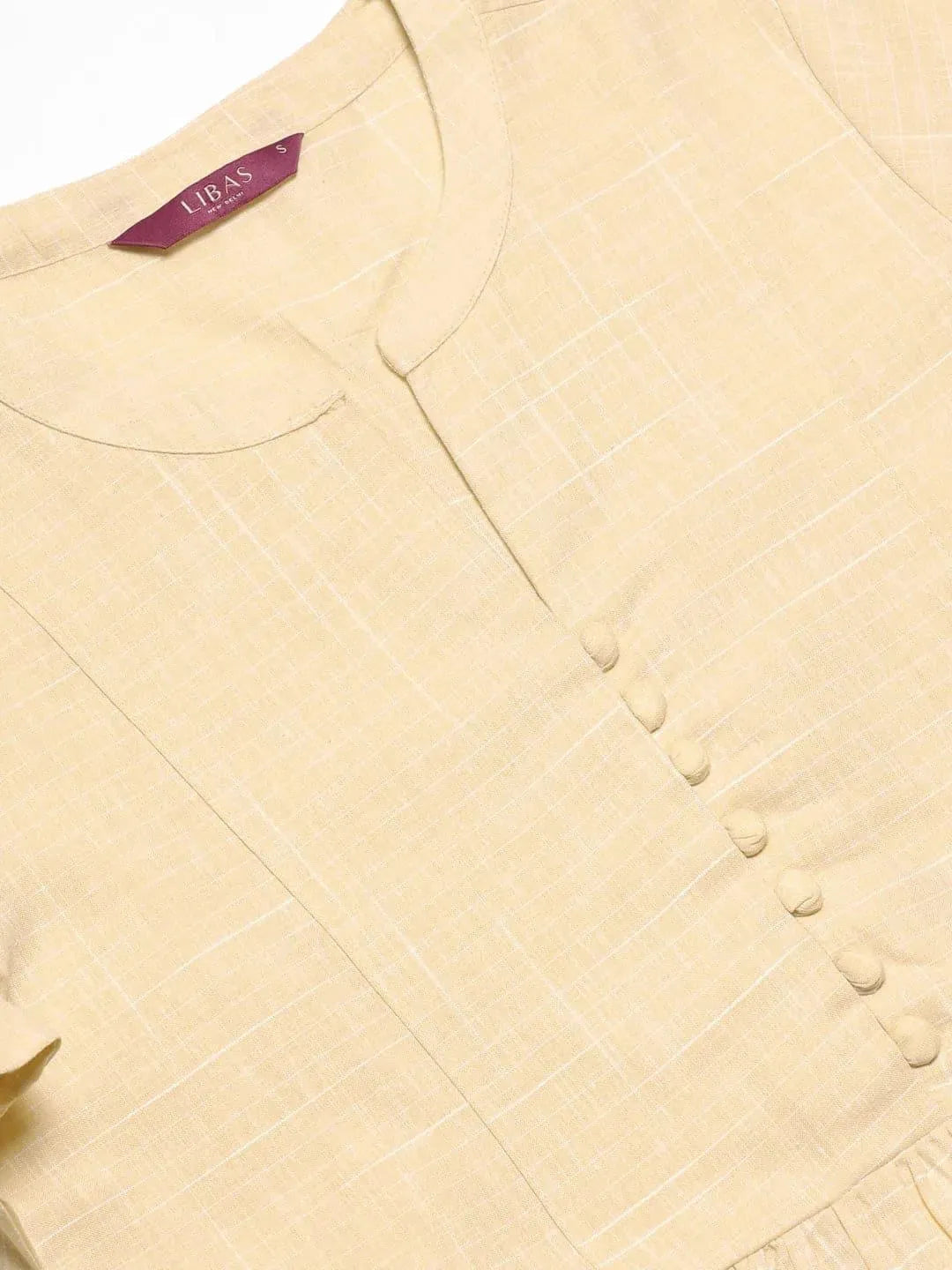 Anouk Beige Printed Cotton Kurti