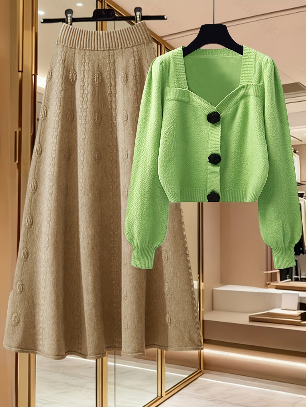 Women’s Knit Top & Skirt Set