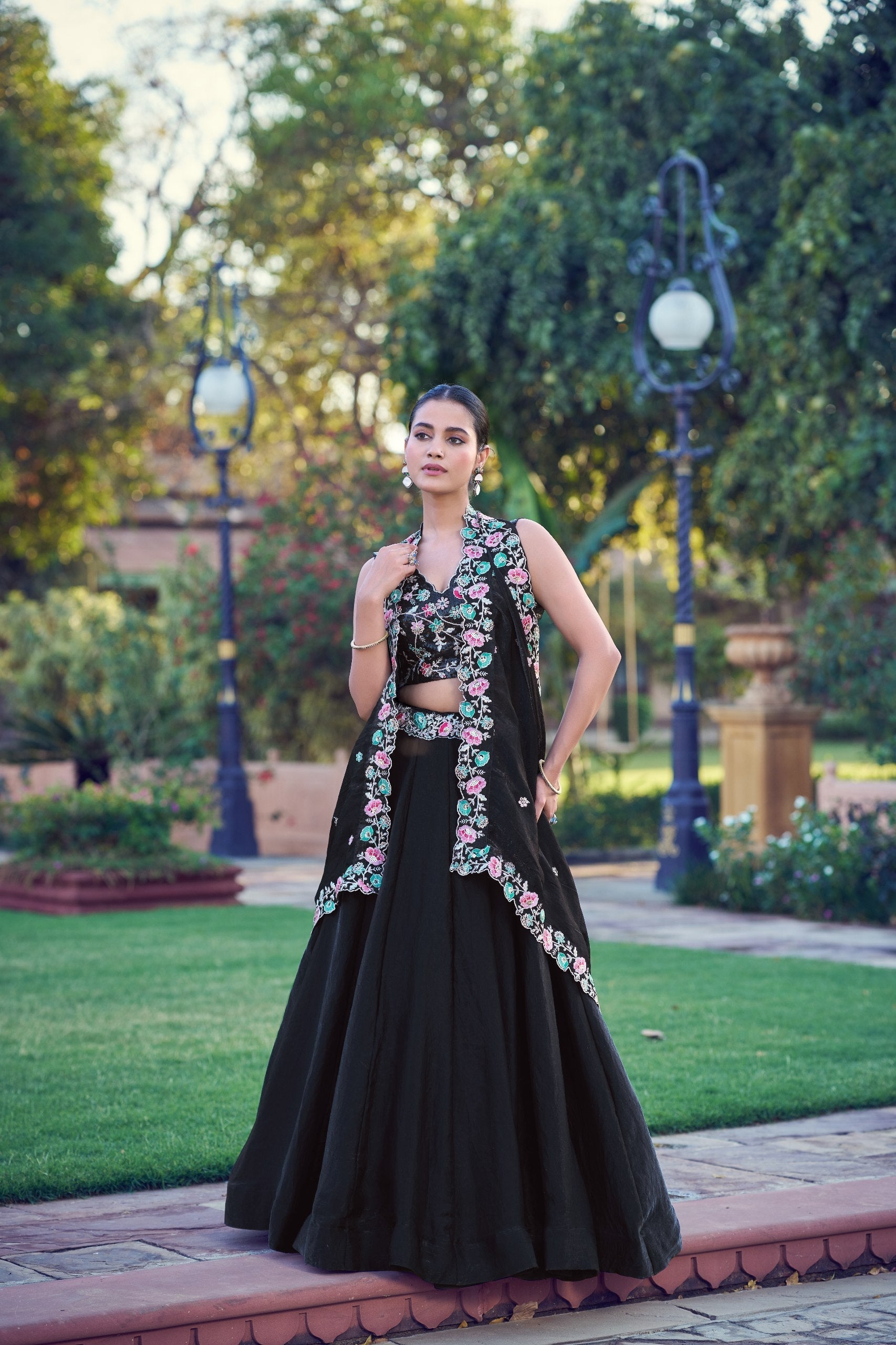 Black Designer Frendysilk Lehenga Choli