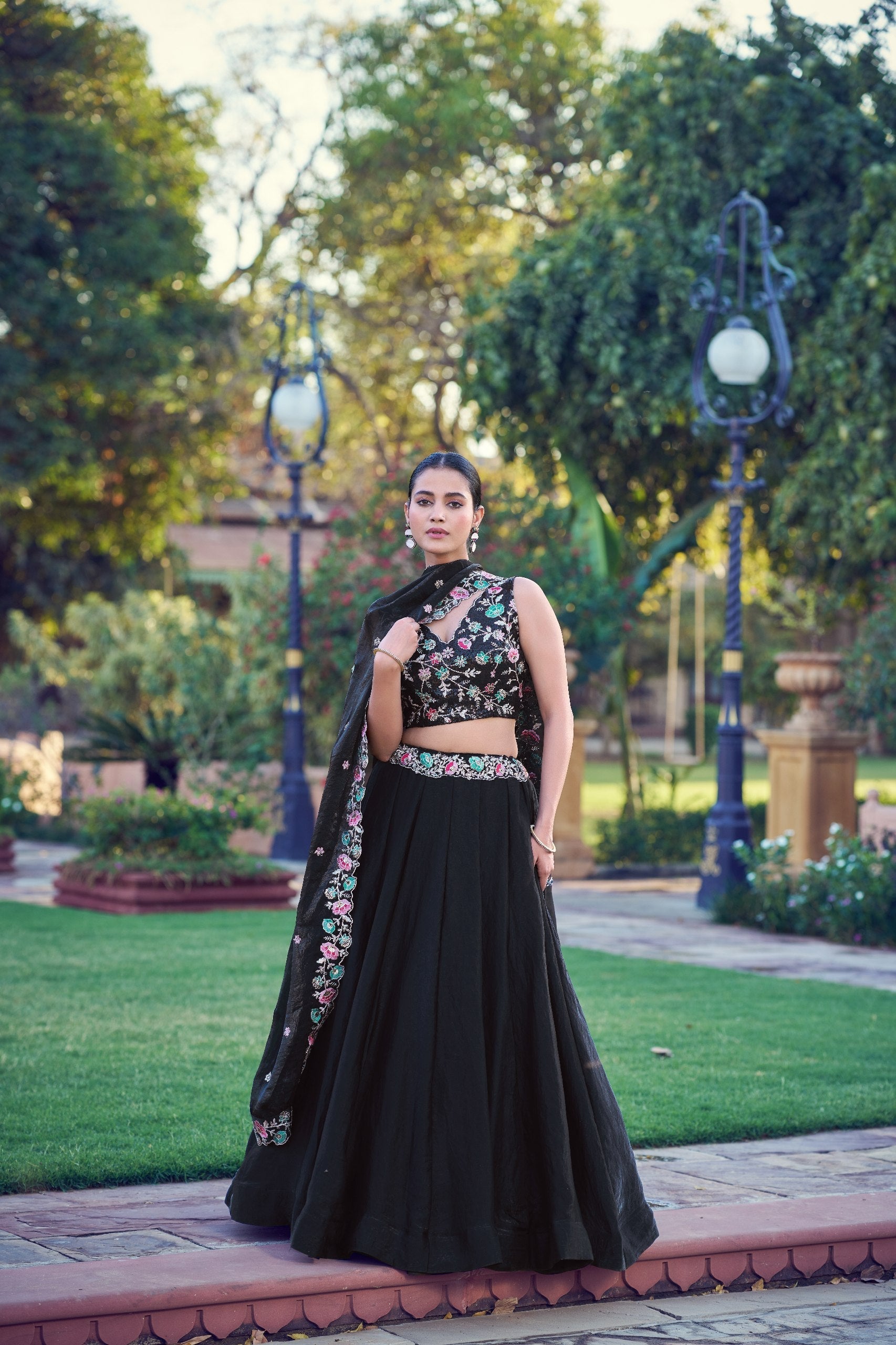 Black Designer Frendysilk Lehenga Choli