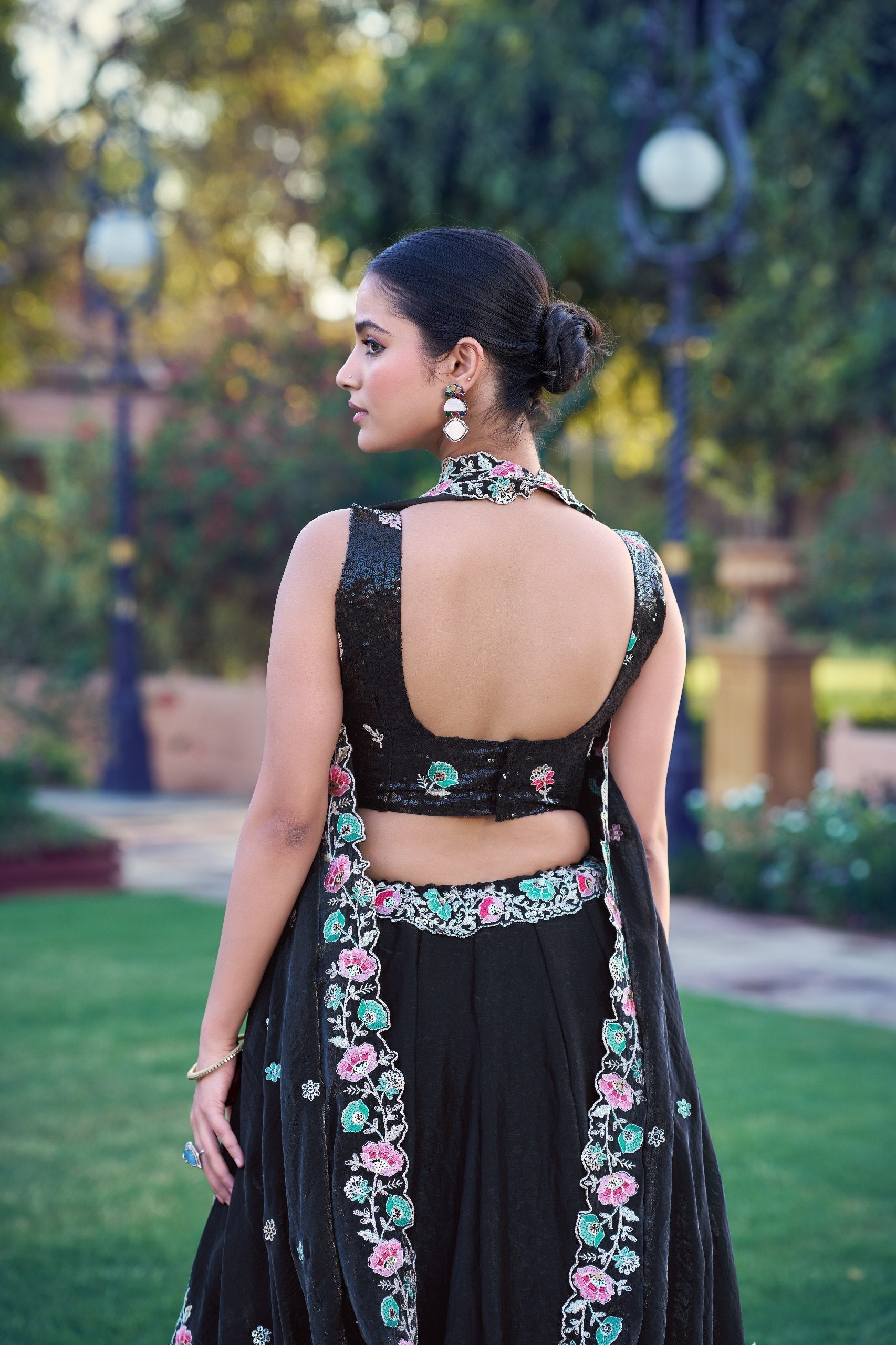 Black Designer Frendysilk Lehenga Choli