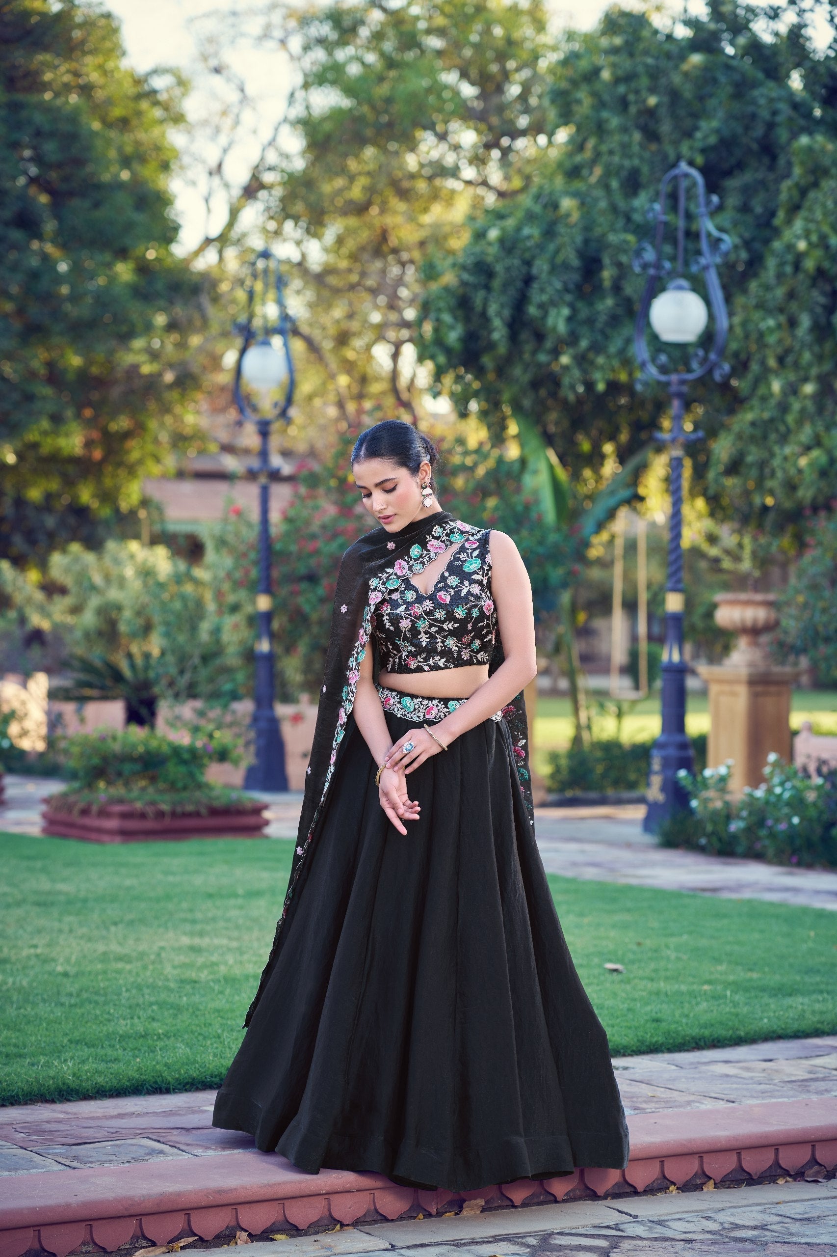 Black Designer Frendysilk Lehenga Choli