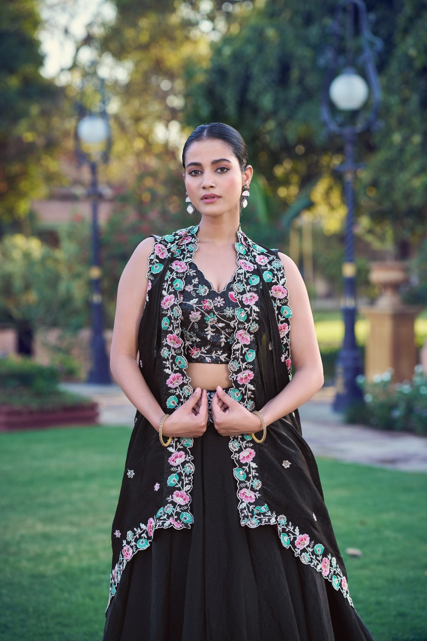 Black Designer Frendysilk Lehenga Choli