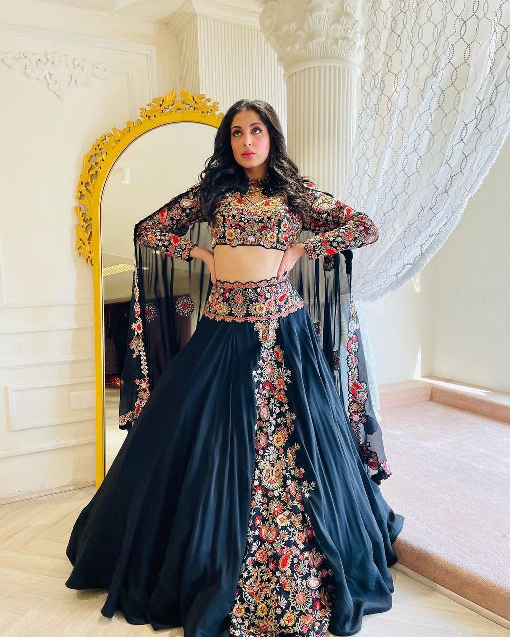 Black Designer Full Stitched Lehenga-Choli Set with Heavy Embroidery