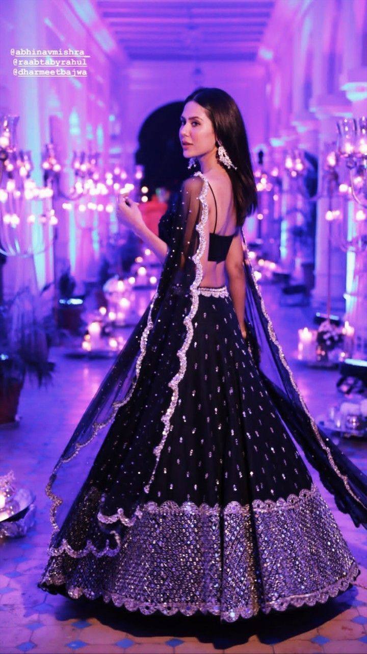 Black Elegant Georgette Sequin Work Lehenga with Banglori Satin Blouse & Net Dupatta