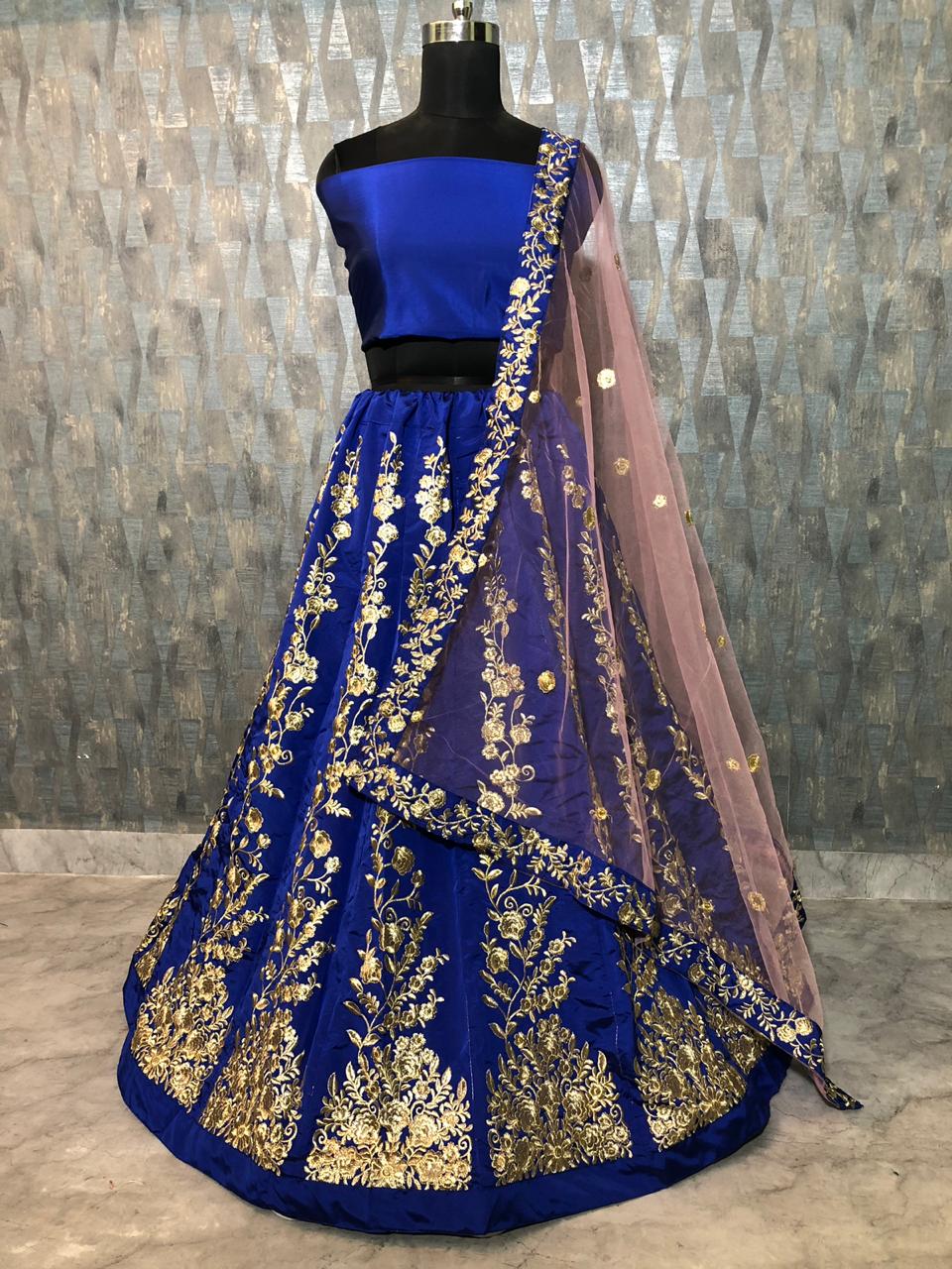 Blue Elegant Tapeta Silk Lehenga Set