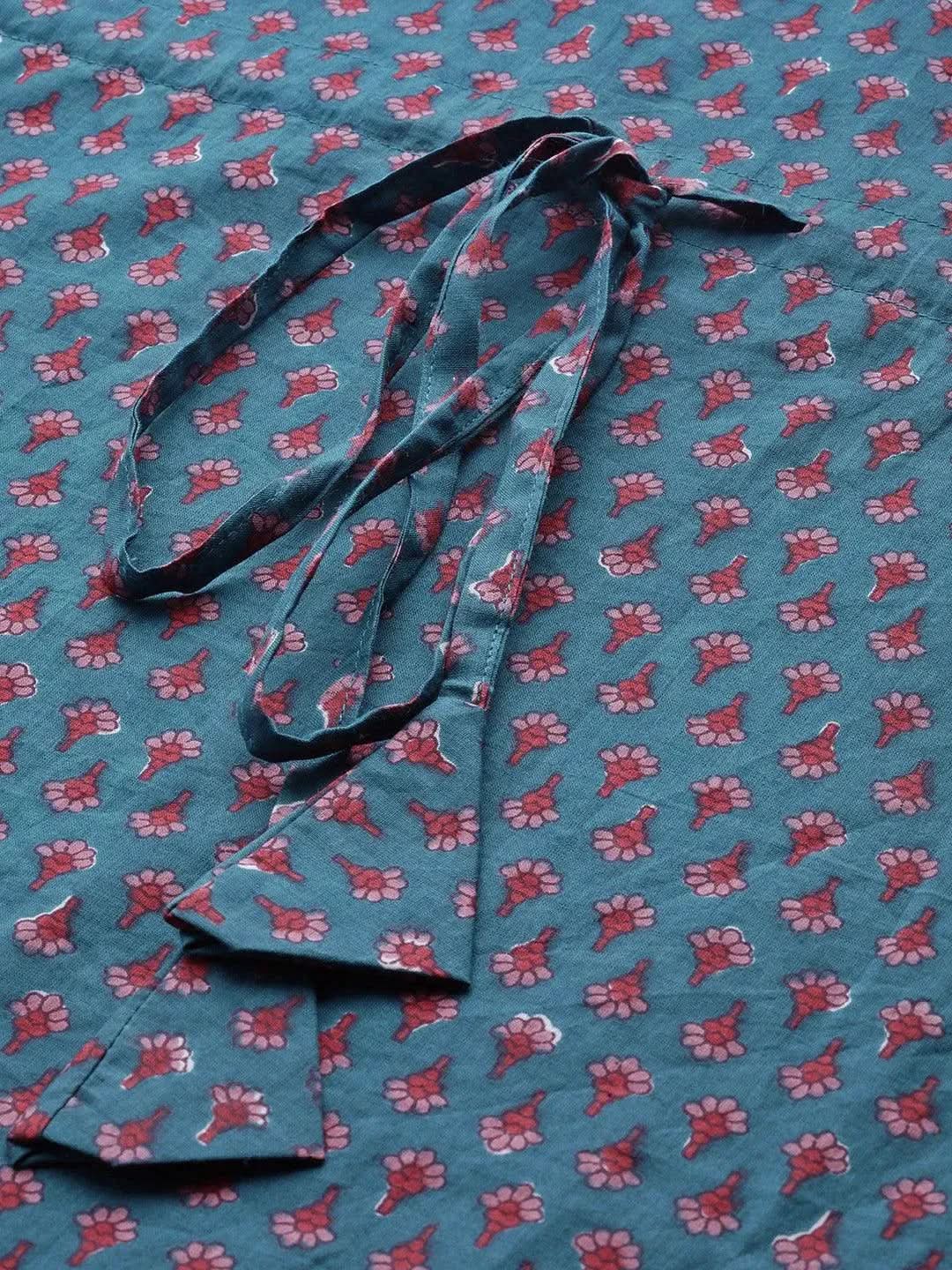 Anouk Blue Printed Cotton Night Suit