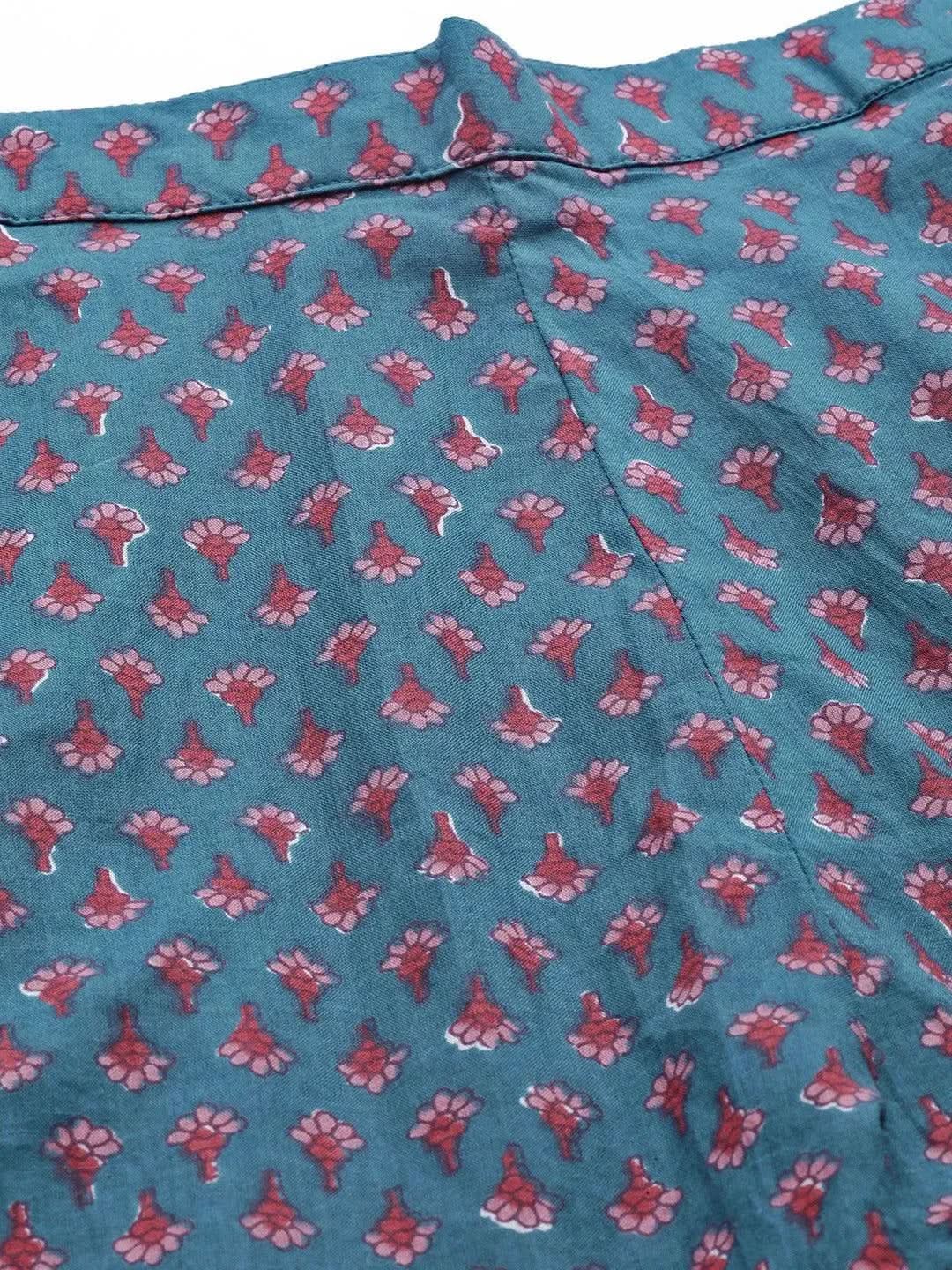 Anouk Blue Printed Cotton Night Suit