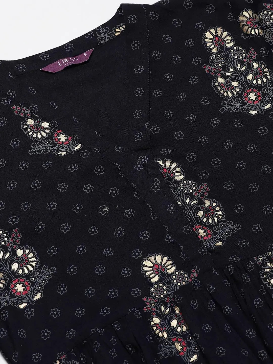 Anouk Blue Printed Rayon Kurti