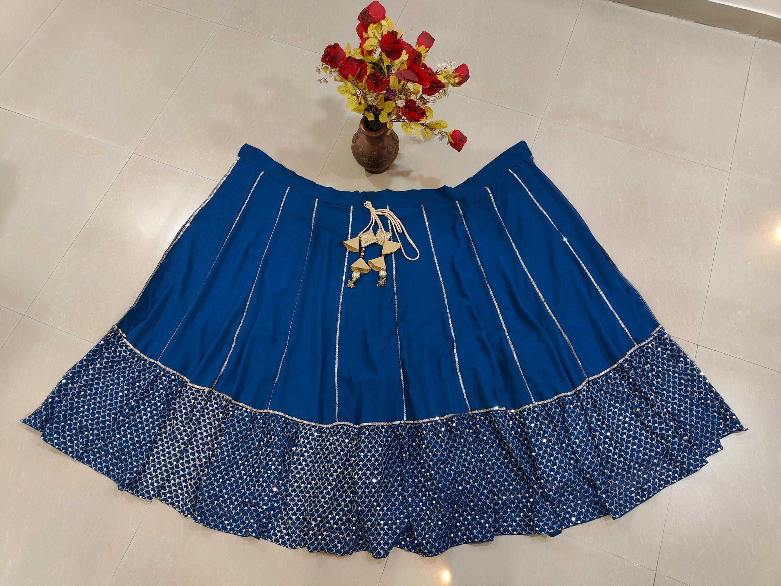 Blue Sequins & Zari Embroidered Lehenga choli