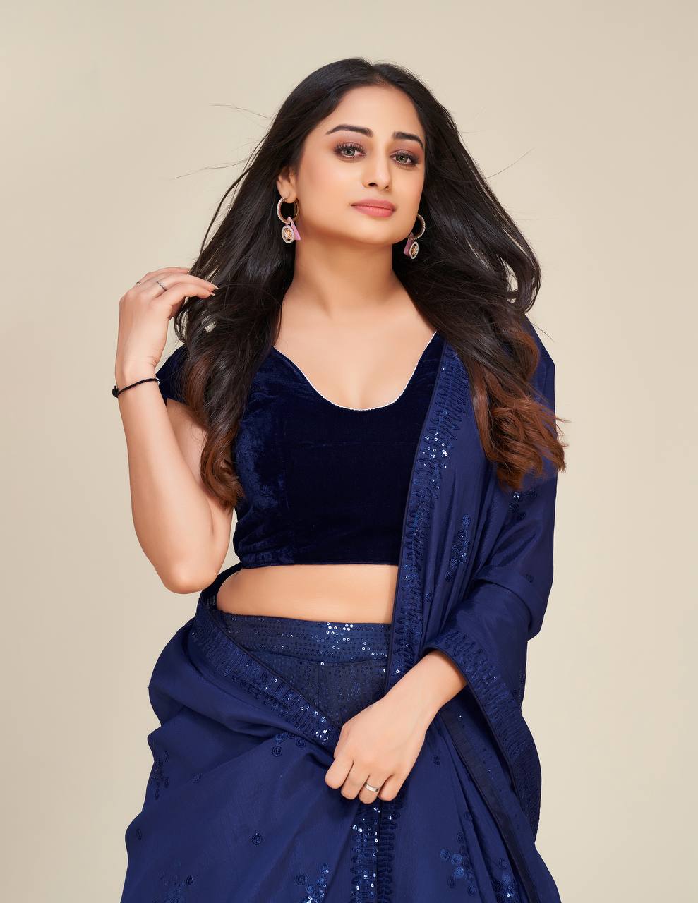 Blue Shine Bright in This Stunning Two-Tone Lehenga Set